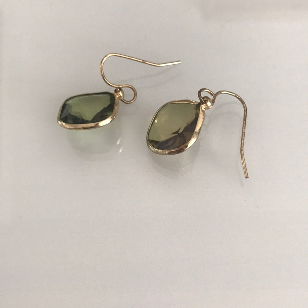Francesca’s Green Translucent Drop Earrings